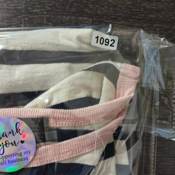 J.Crew Navy Stripe Tee with Pink Trim Size‎ M 100% Cotton comfy cute pink trim - Picture 10 of 10